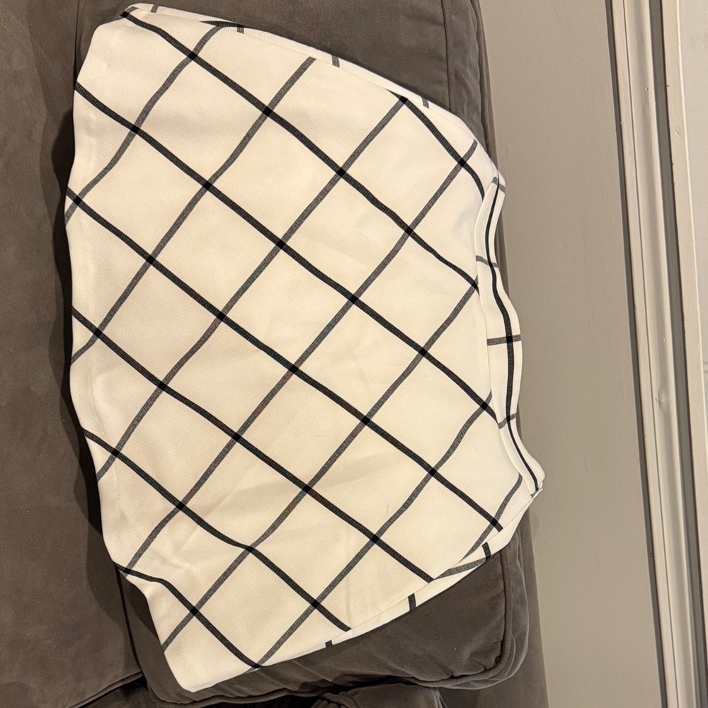 LOFT White and Black Asymmetrical Skirt